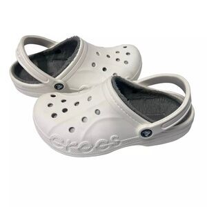 Crocs Baya Lined White Sherpa Lined Slingback Comfy Clogs M6 W8